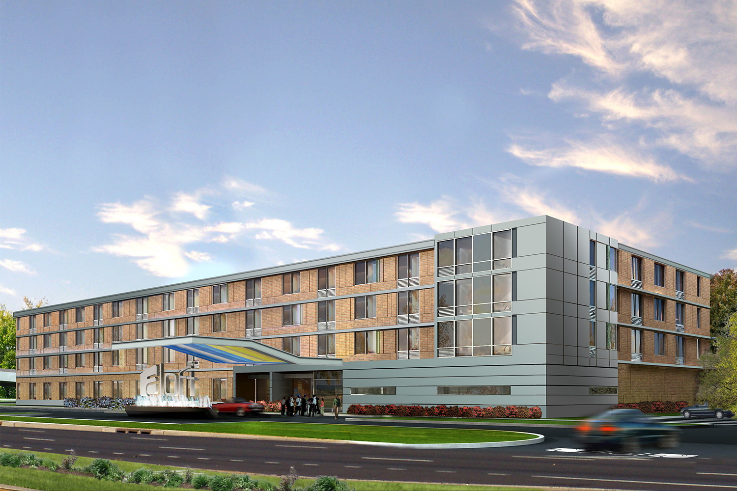 Rendering of Aloft Hotel in Lexington, revised by KONDYLIS