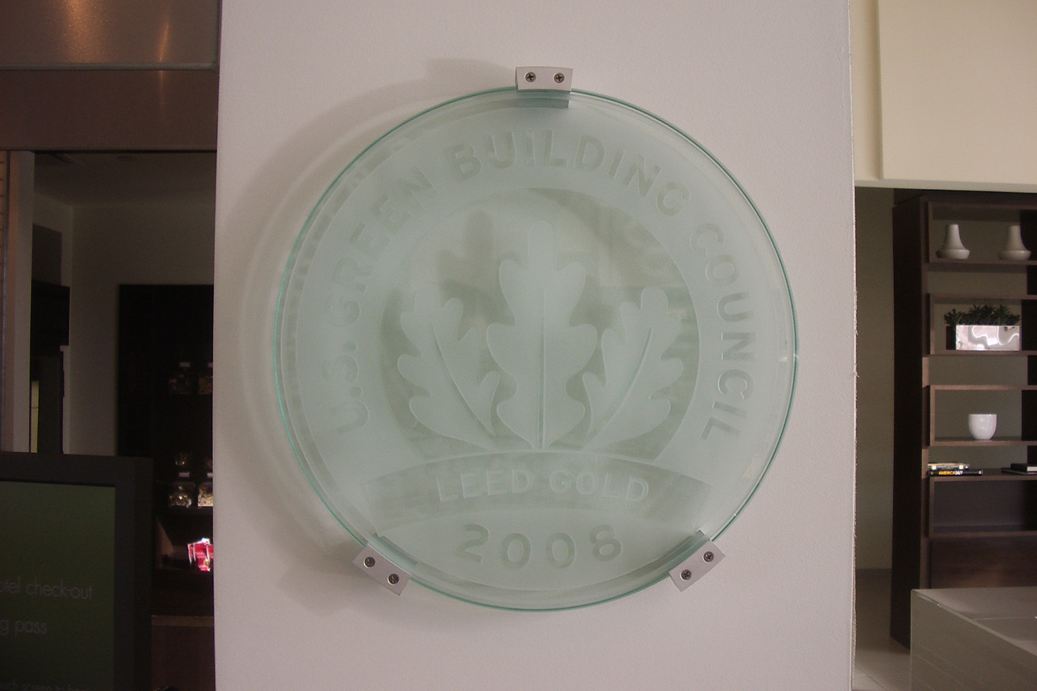 LEED certification plaque for Starwood's Element project 