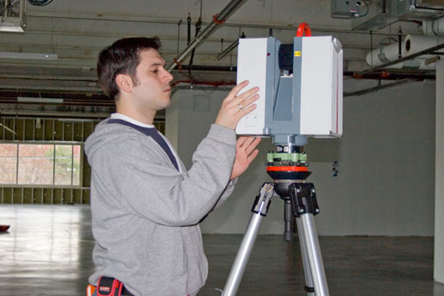 A man laser scans at Autodesk after project award