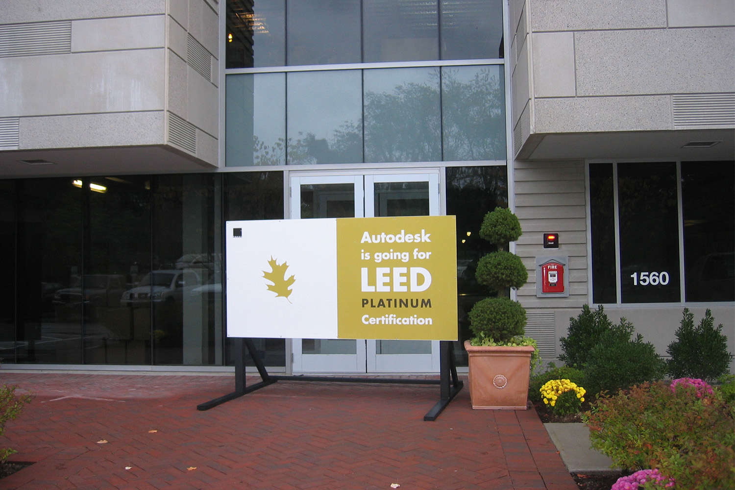 LEED sign outside of Autodesk entrance