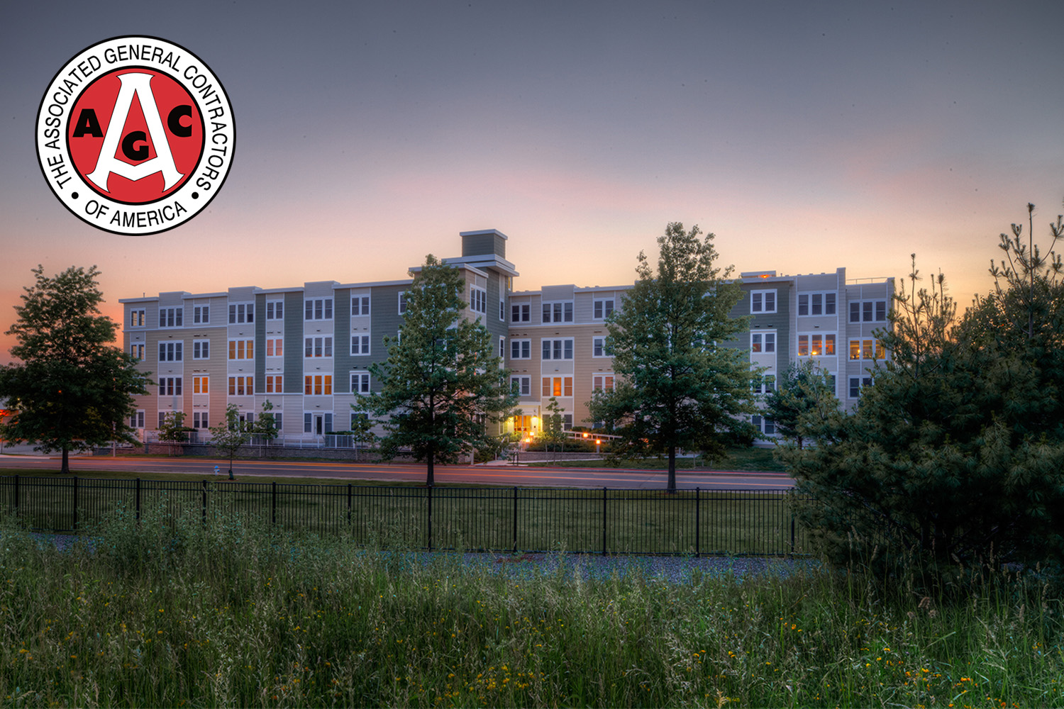 Park87 at dusk with AGC logo in top left