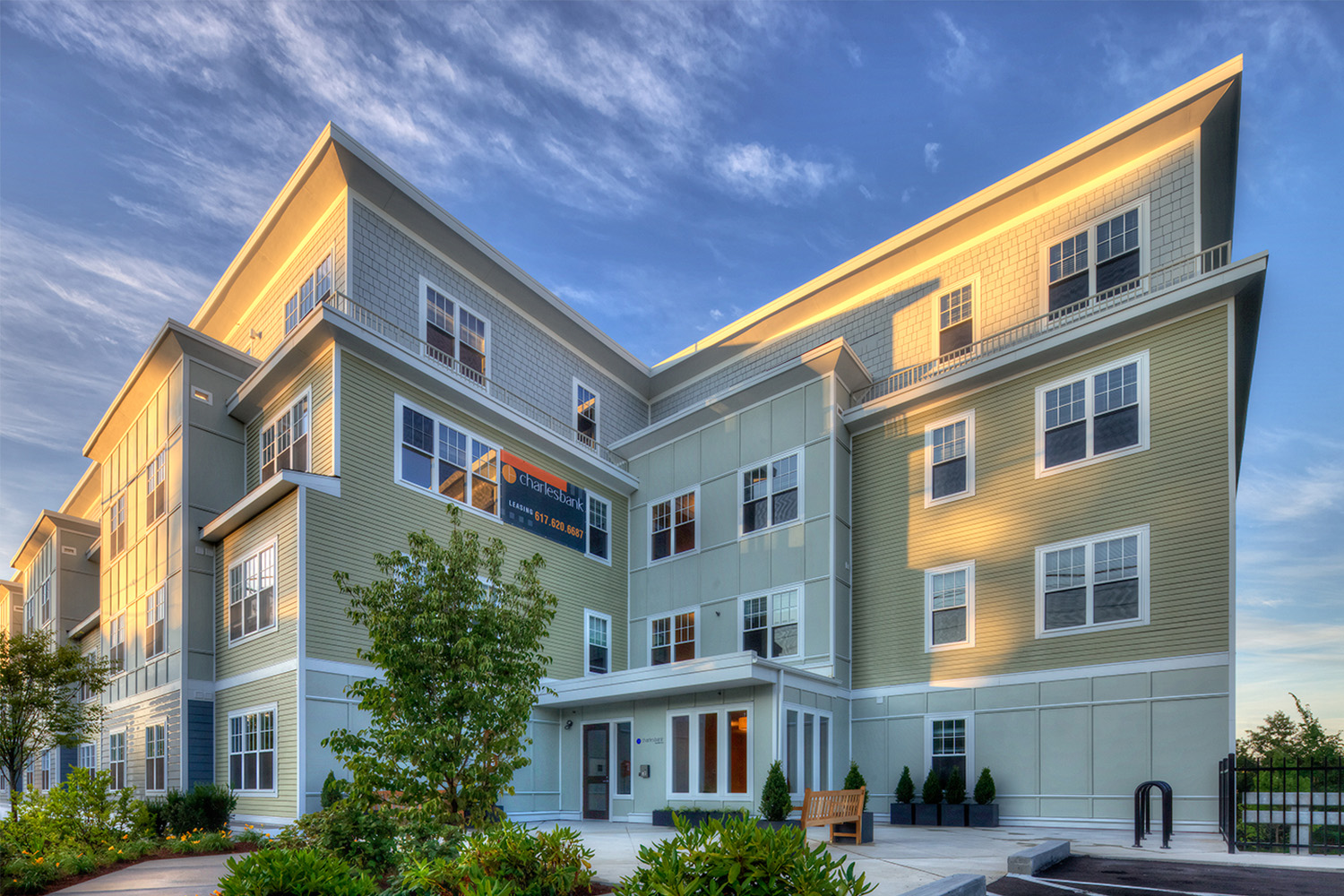 view of 120 Pleasant Street side exterior with entrance