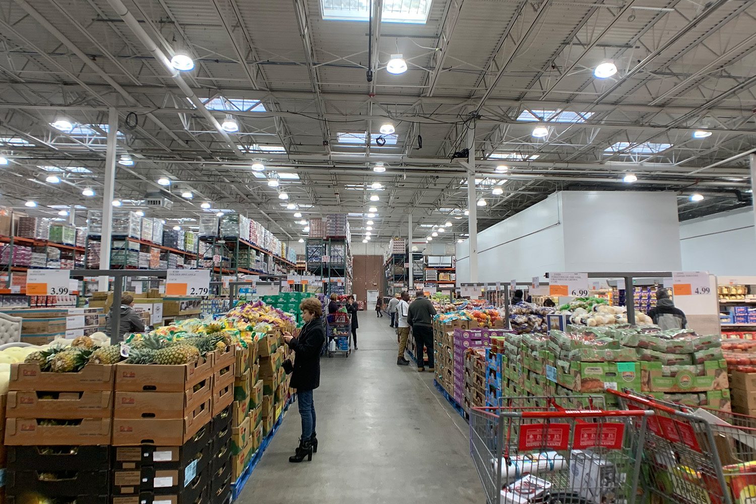 Produce section at Costco in Waltham