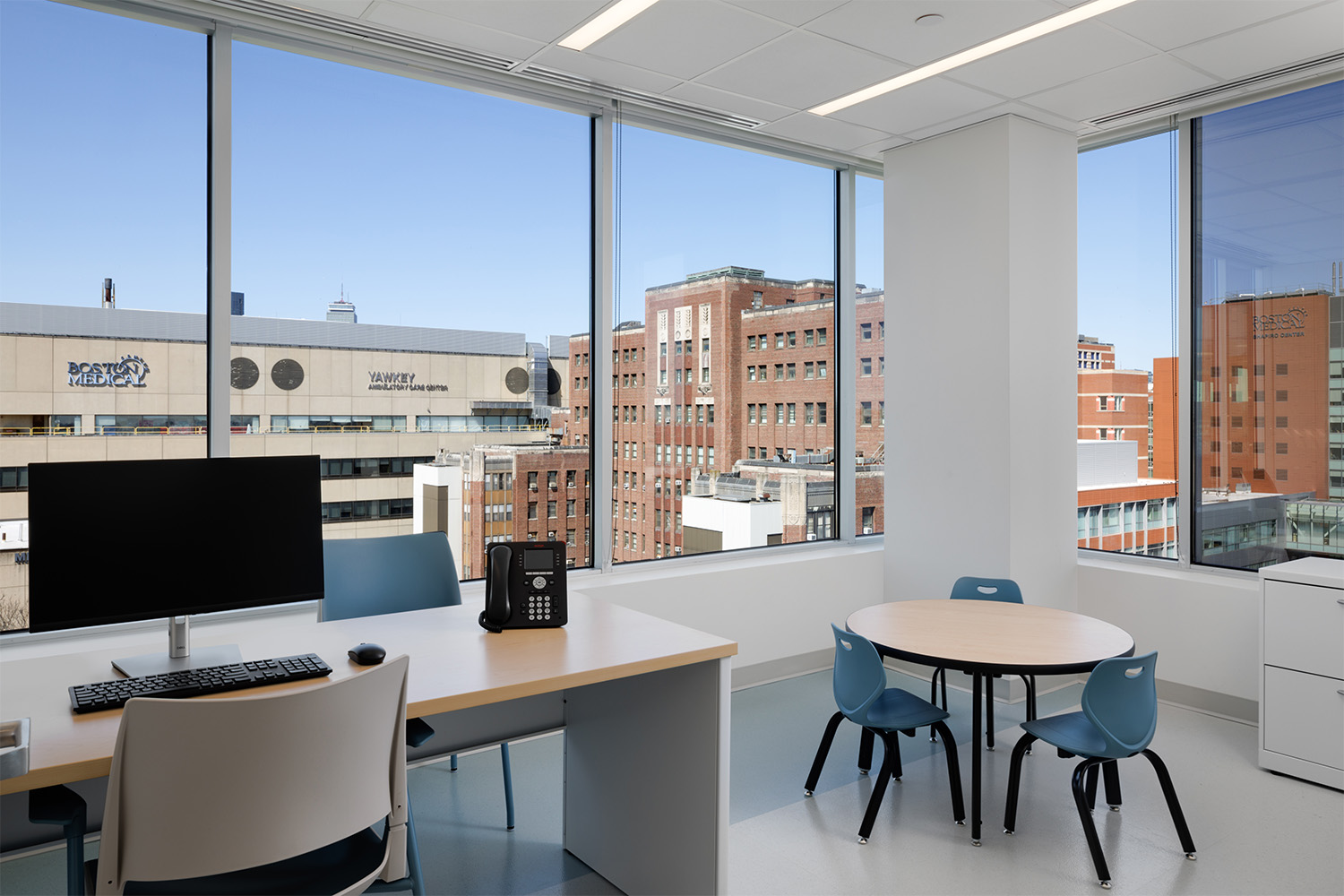 Consult room at pediatric clinic in Boston