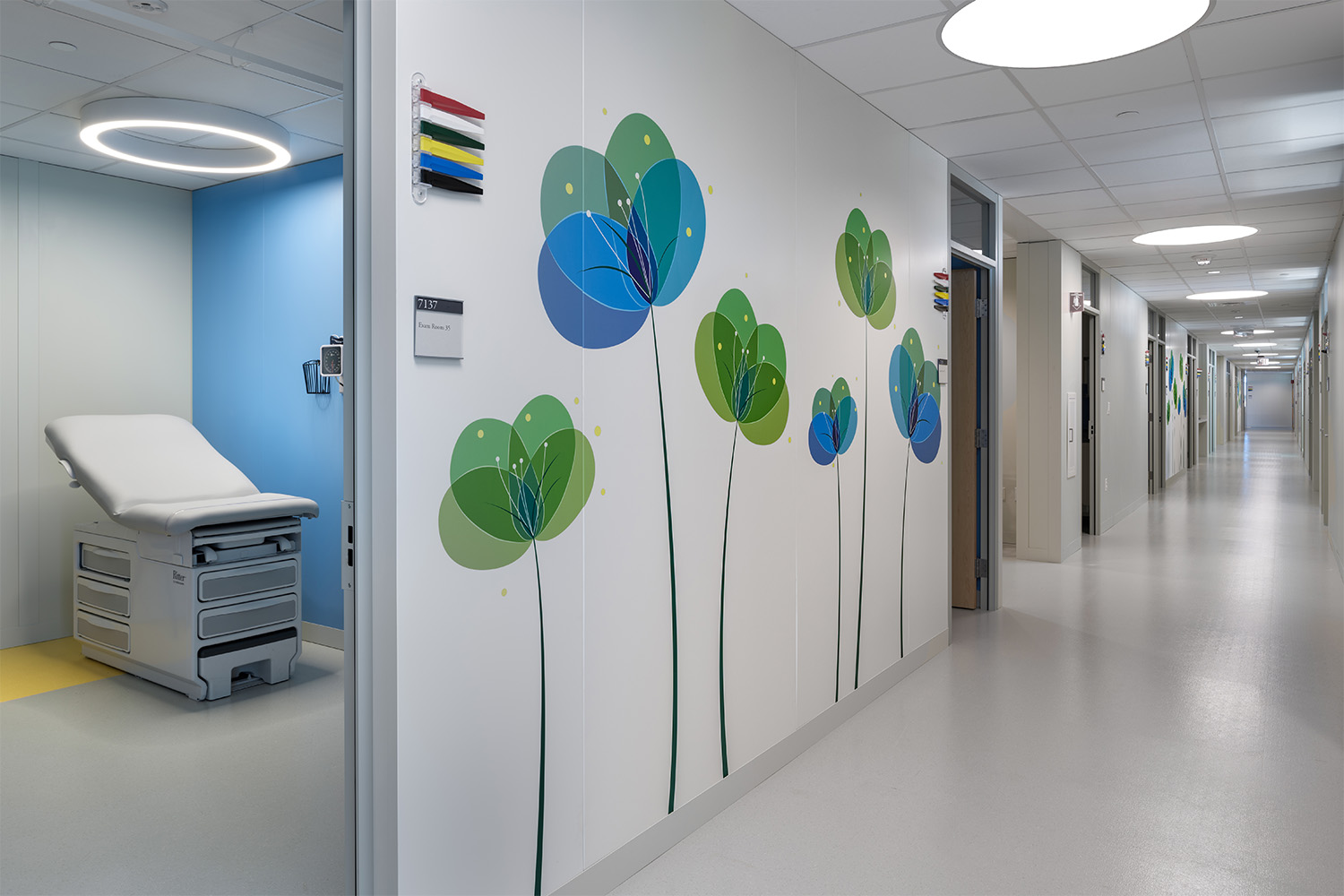 Hallway on pediatrics floor in hospital