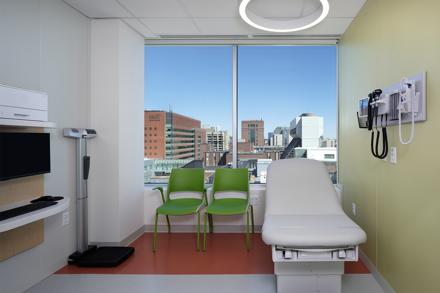 Exam room on pediatrics floor in hospital