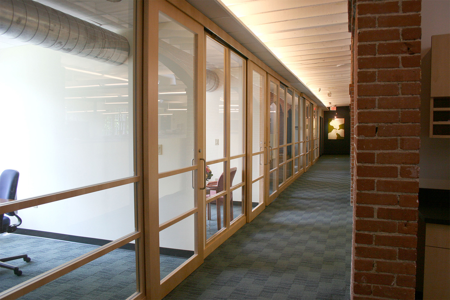 Angled view of hallway