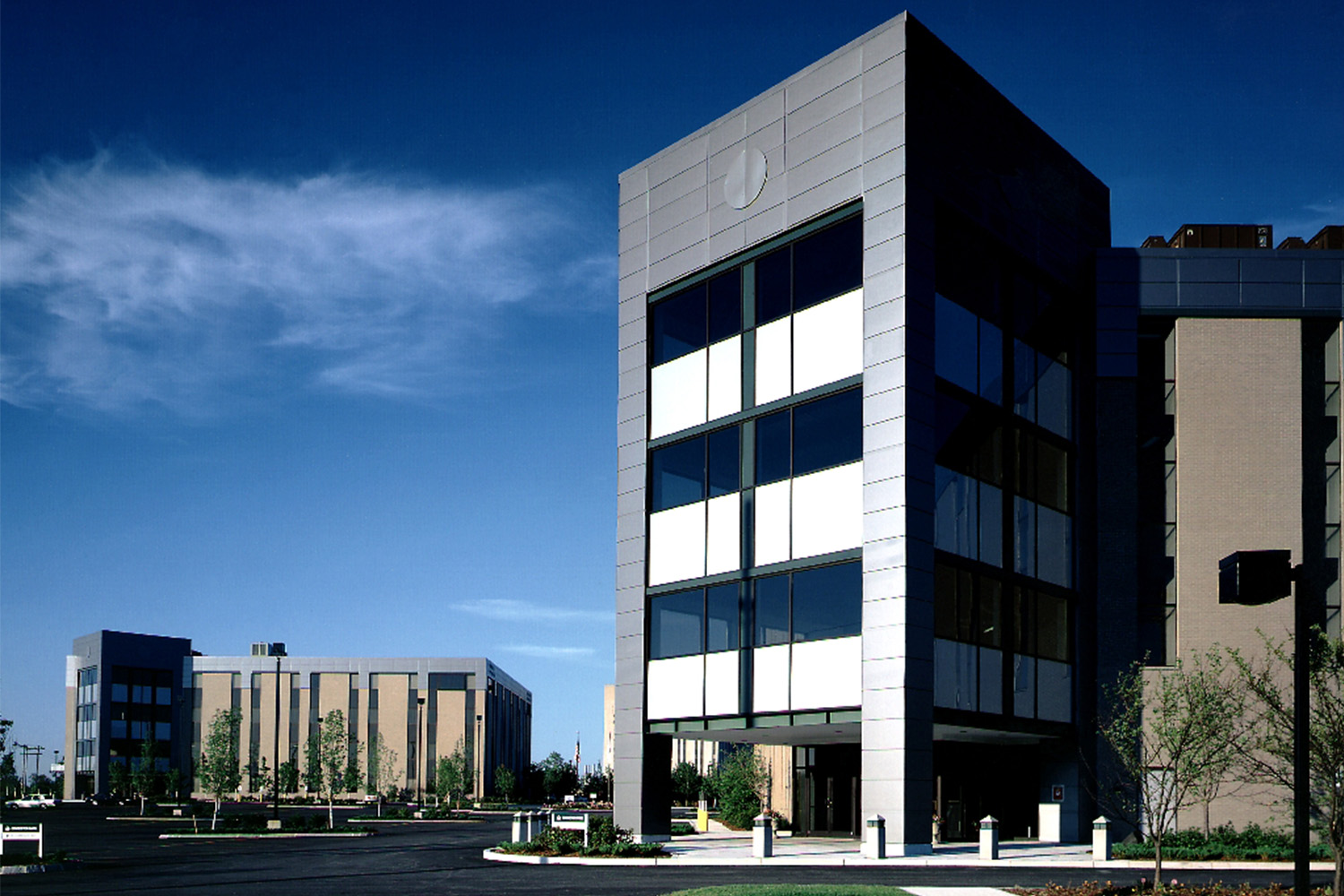 Connector Park exterior entrance seen at an angled distance