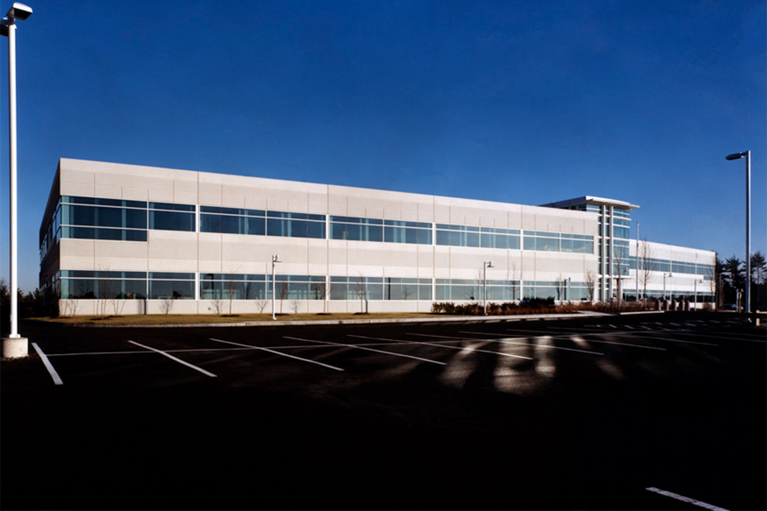 Façade of front exterior seen from across the parking lot