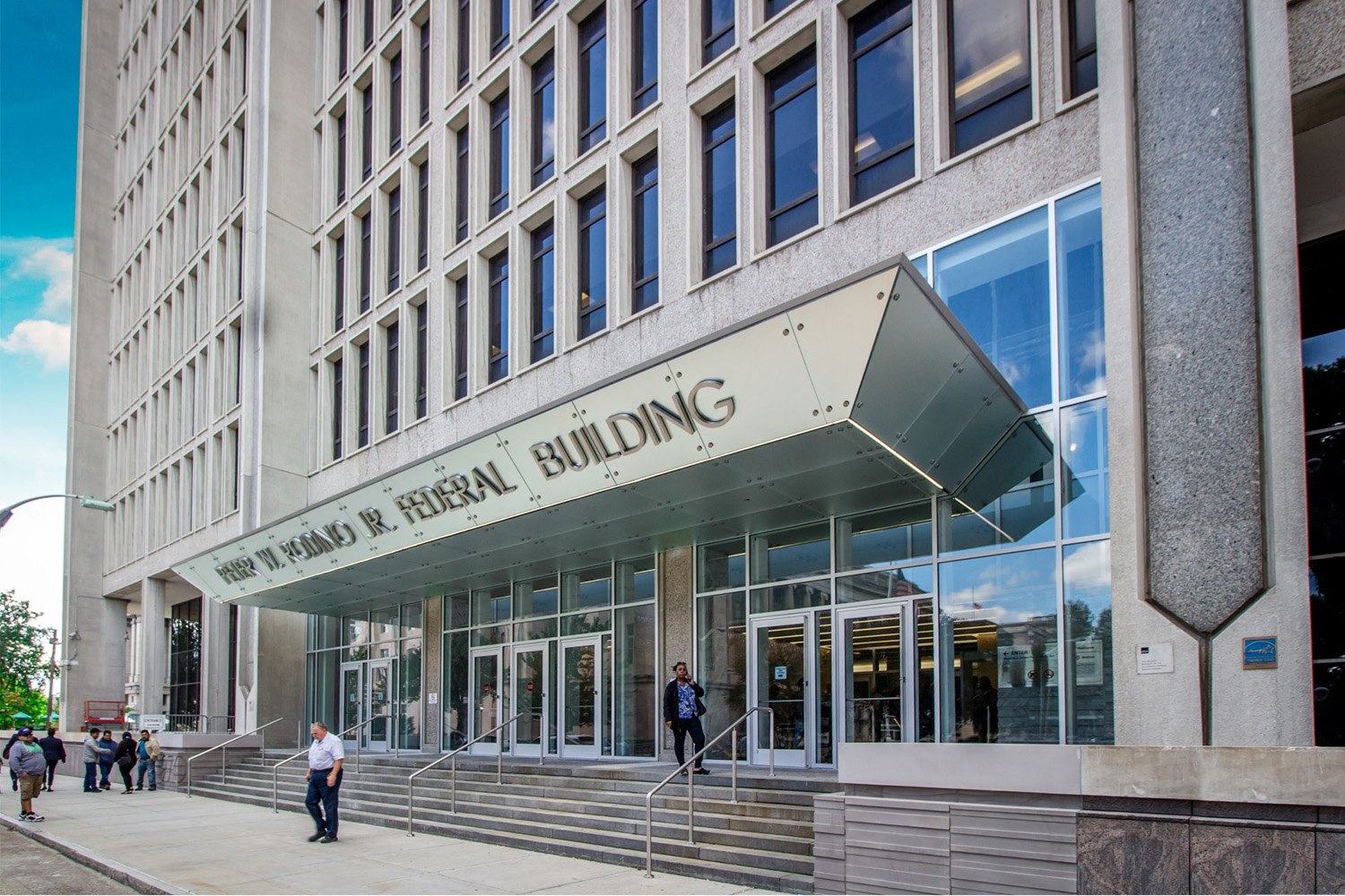 Angled view of entrance