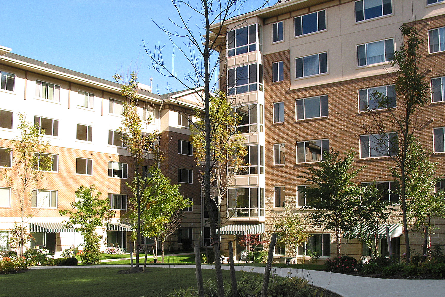 Side view of Cedar Crest Village during the afternoon 