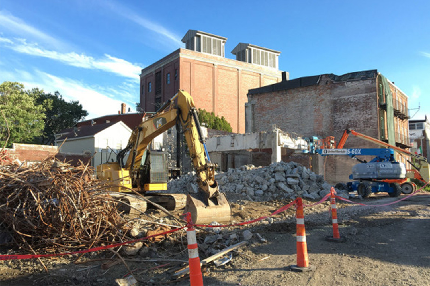 View of construction area as seen from street view