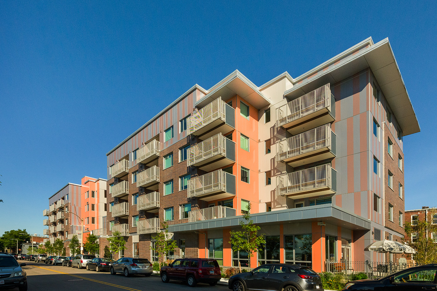 View of Coppersmith Village complex, from an angle