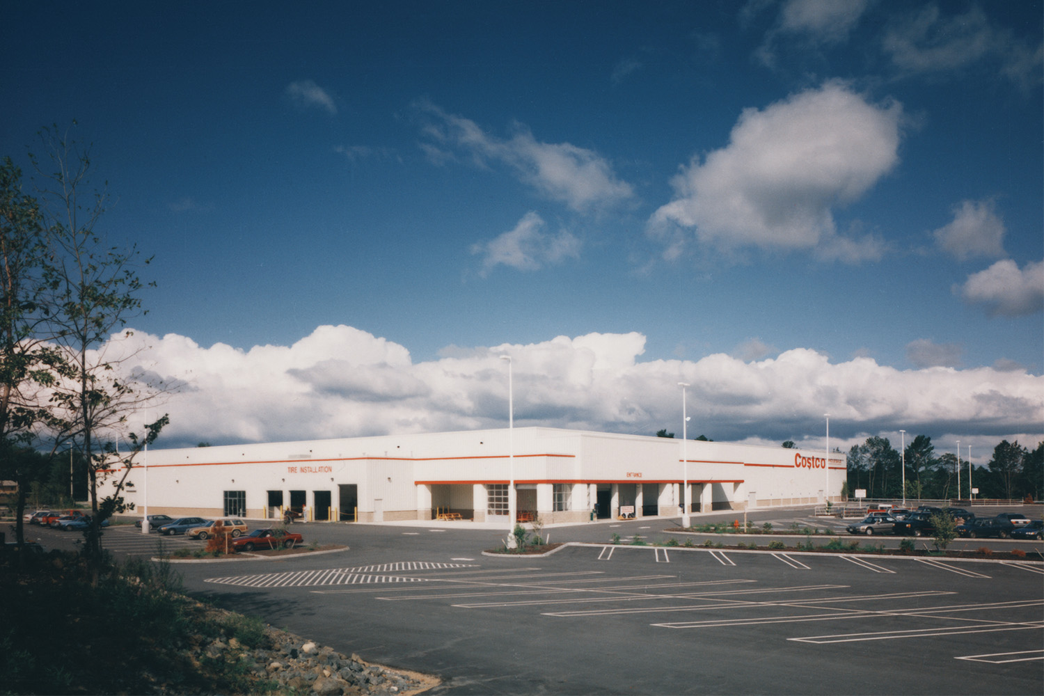 Distant view of Costco front exterior entrance