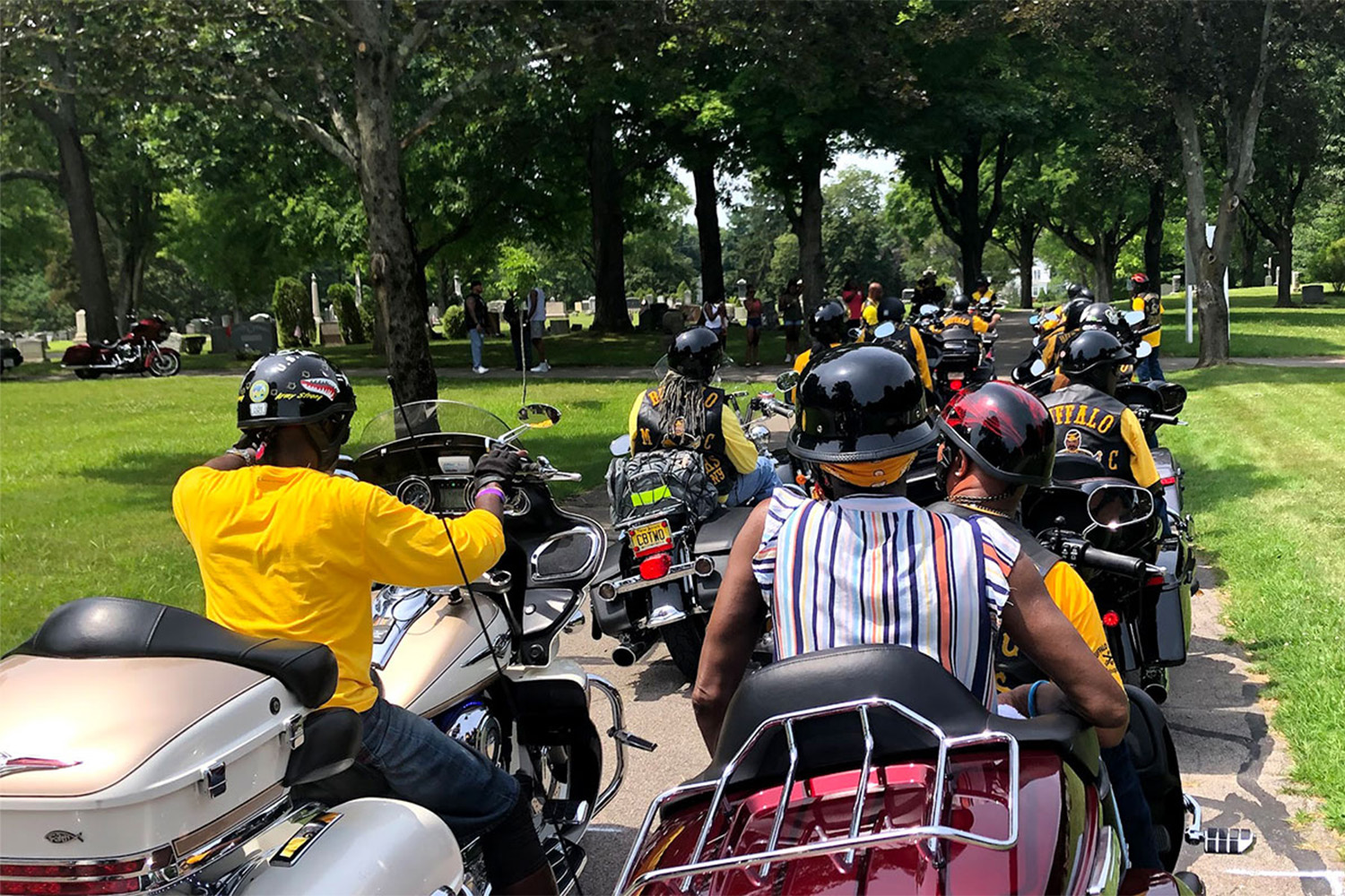 members of the Buffalo Soldiers Motorcycle Club at BMC SPARK Buddy Run 