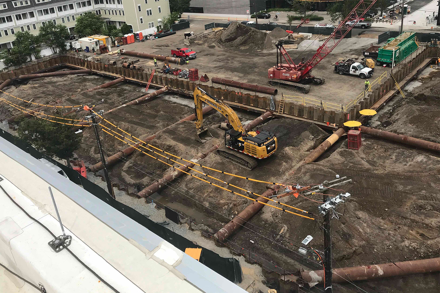 Construction being  done in the initial stages - the foundation is being laid on bare earth