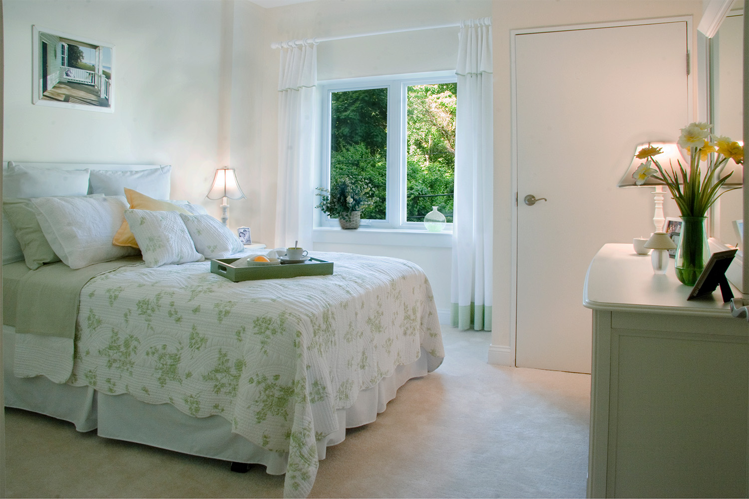 Quaint bedroom with light airy details