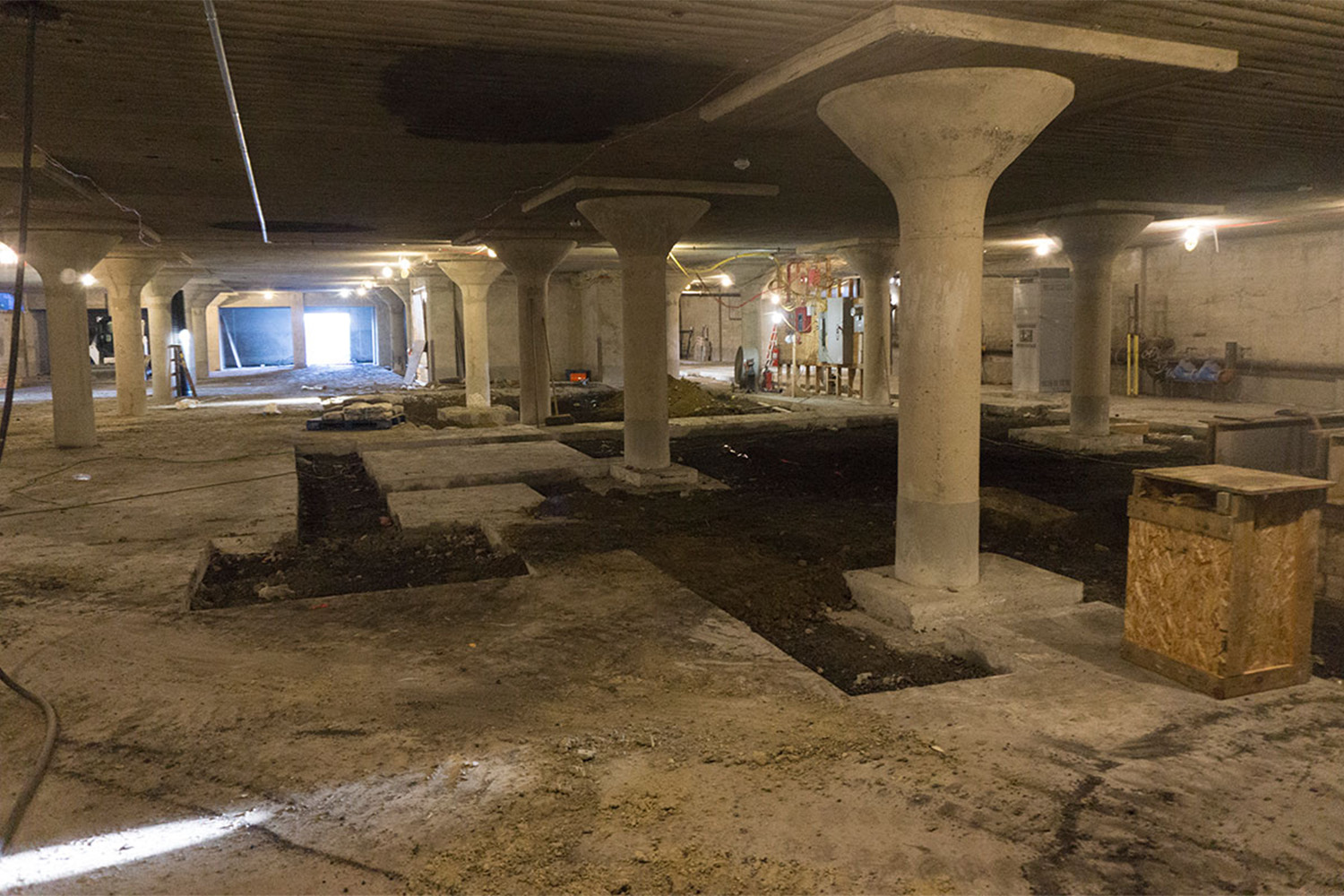 Parking garage at The Graphic under construction 
