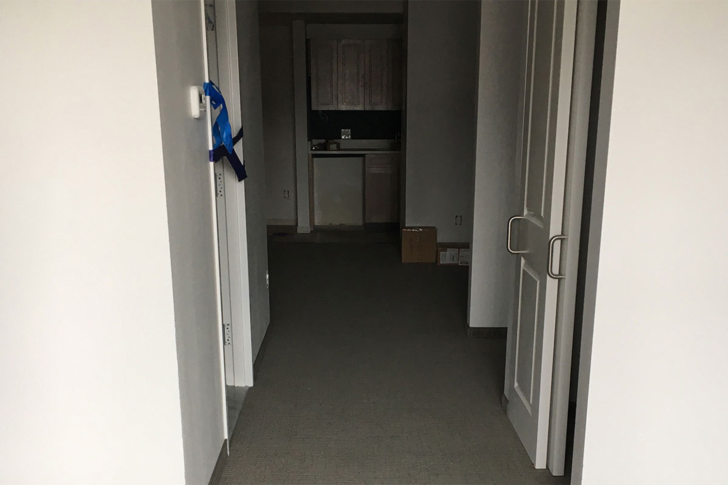 dark unoccupied hallway