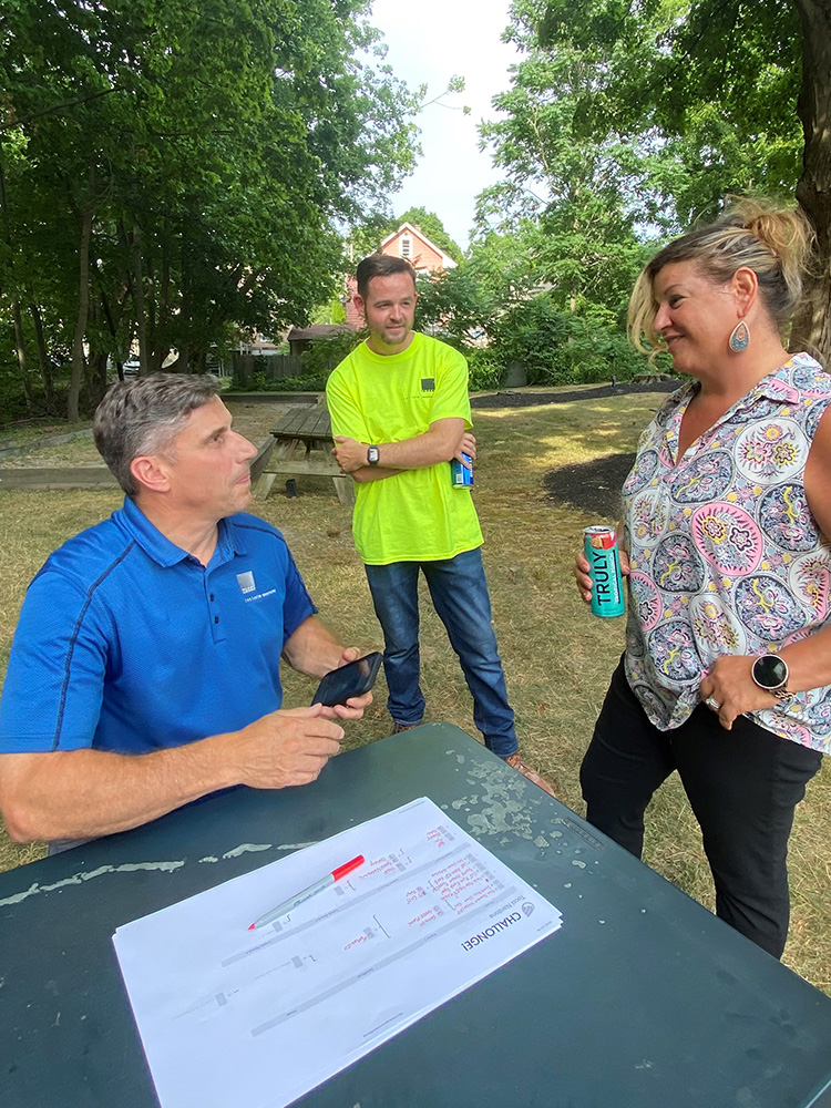 Joe Ferolito tallies the score at cornhole