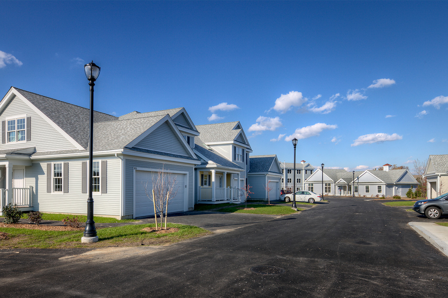 Facade of houses at L.I.F.E. Colonial Village