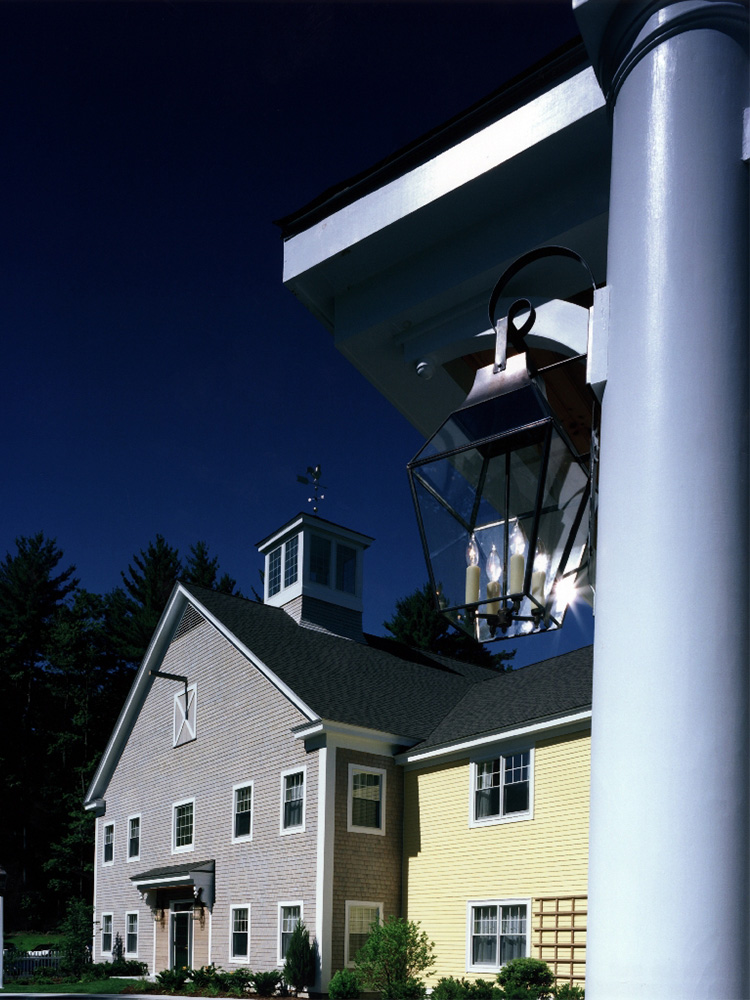 View of outside entrance, as seen from under a light post