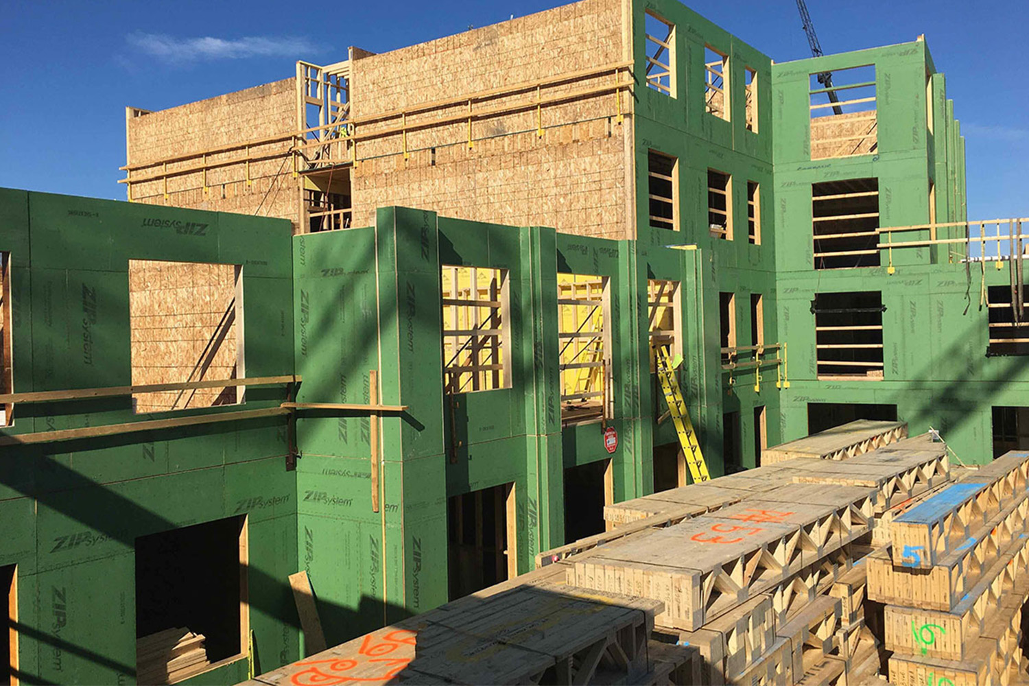 Angled view of beginning stages in construction project