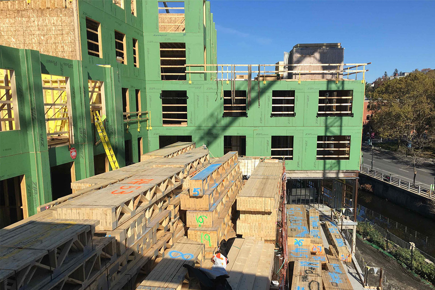 Sideview of construction project