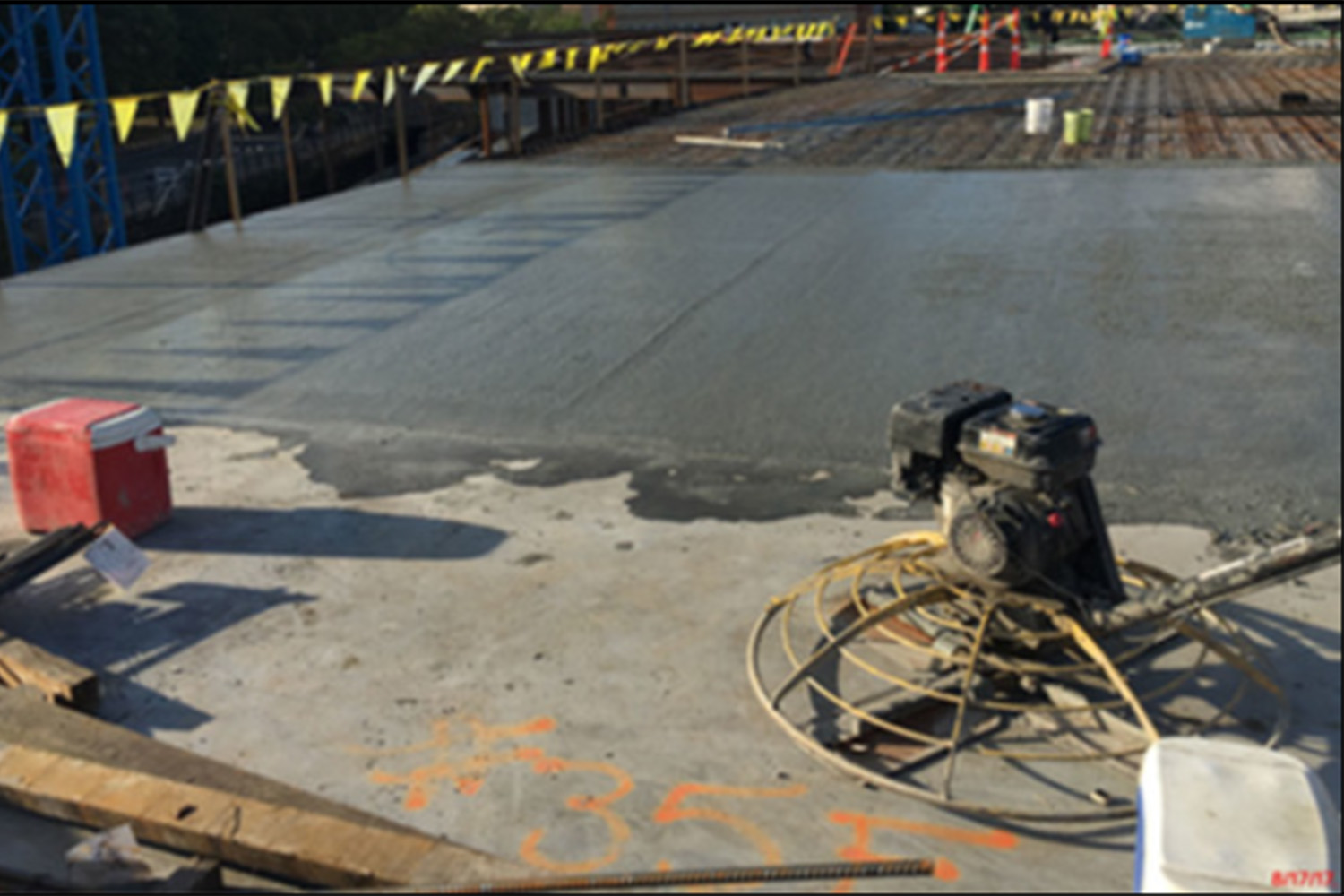 concrete pour at station row