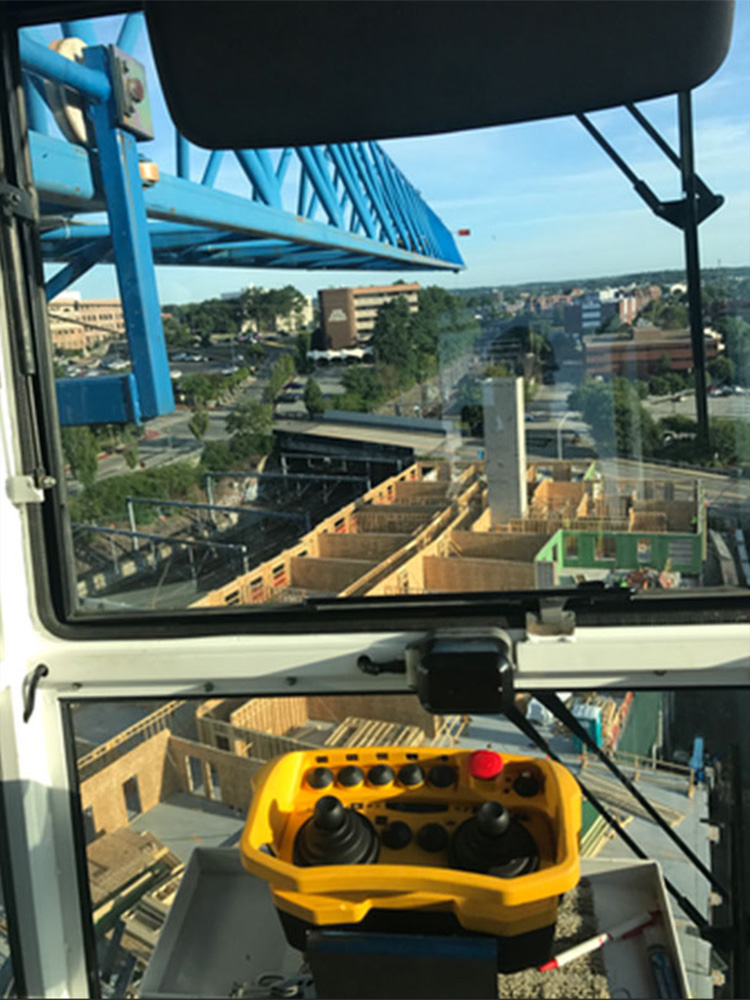 elevated view from crane 
