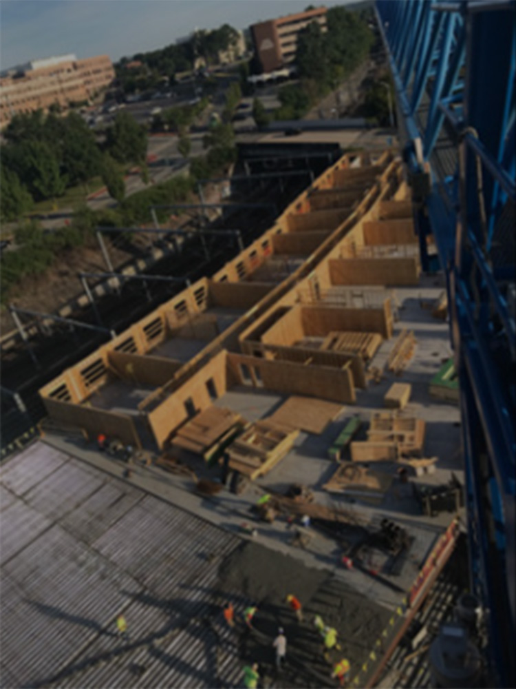 Scope of construction area, seen at an angle