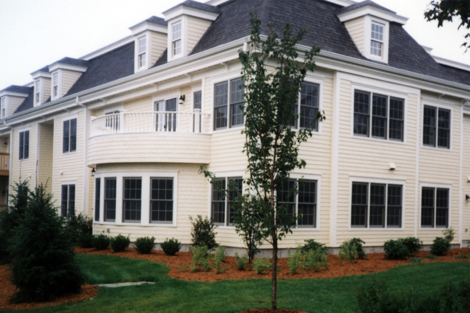 Angled view of Melrose building complex 