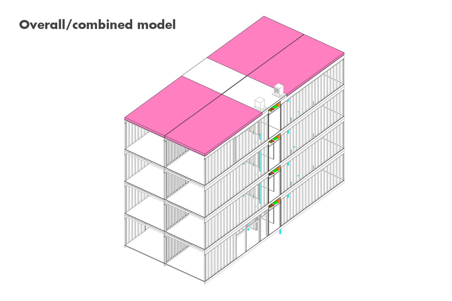 Overall/combined model of modular building 