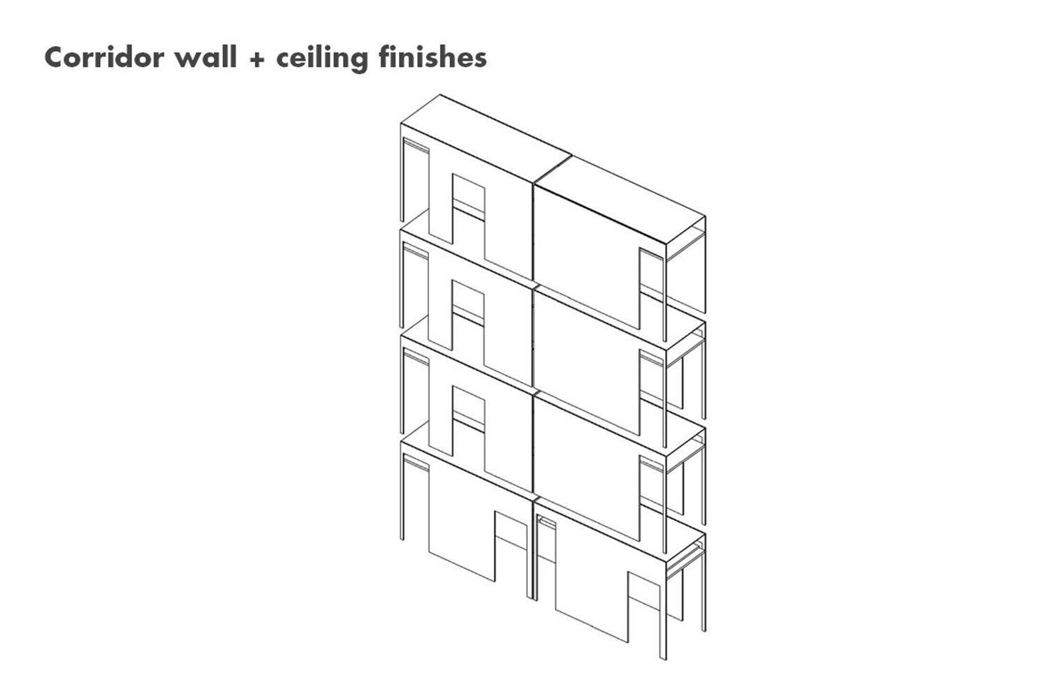 Map of corridor wall and ceiling finishes 
