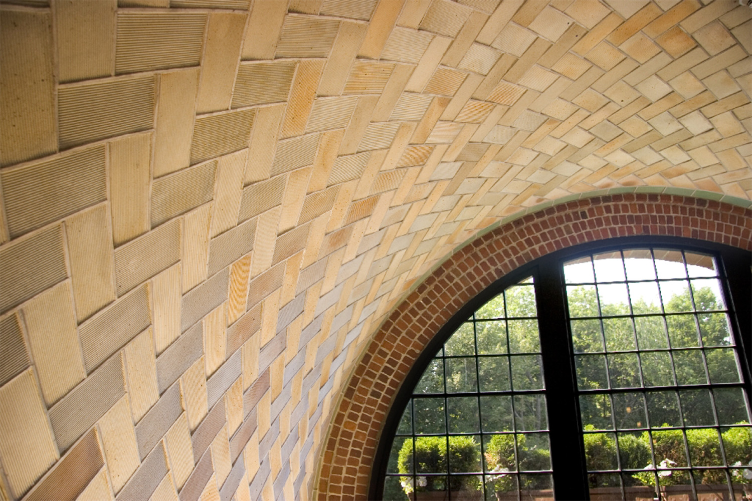 Detail of Guastavino arch in main lobby of 660 Main Street in Woburn