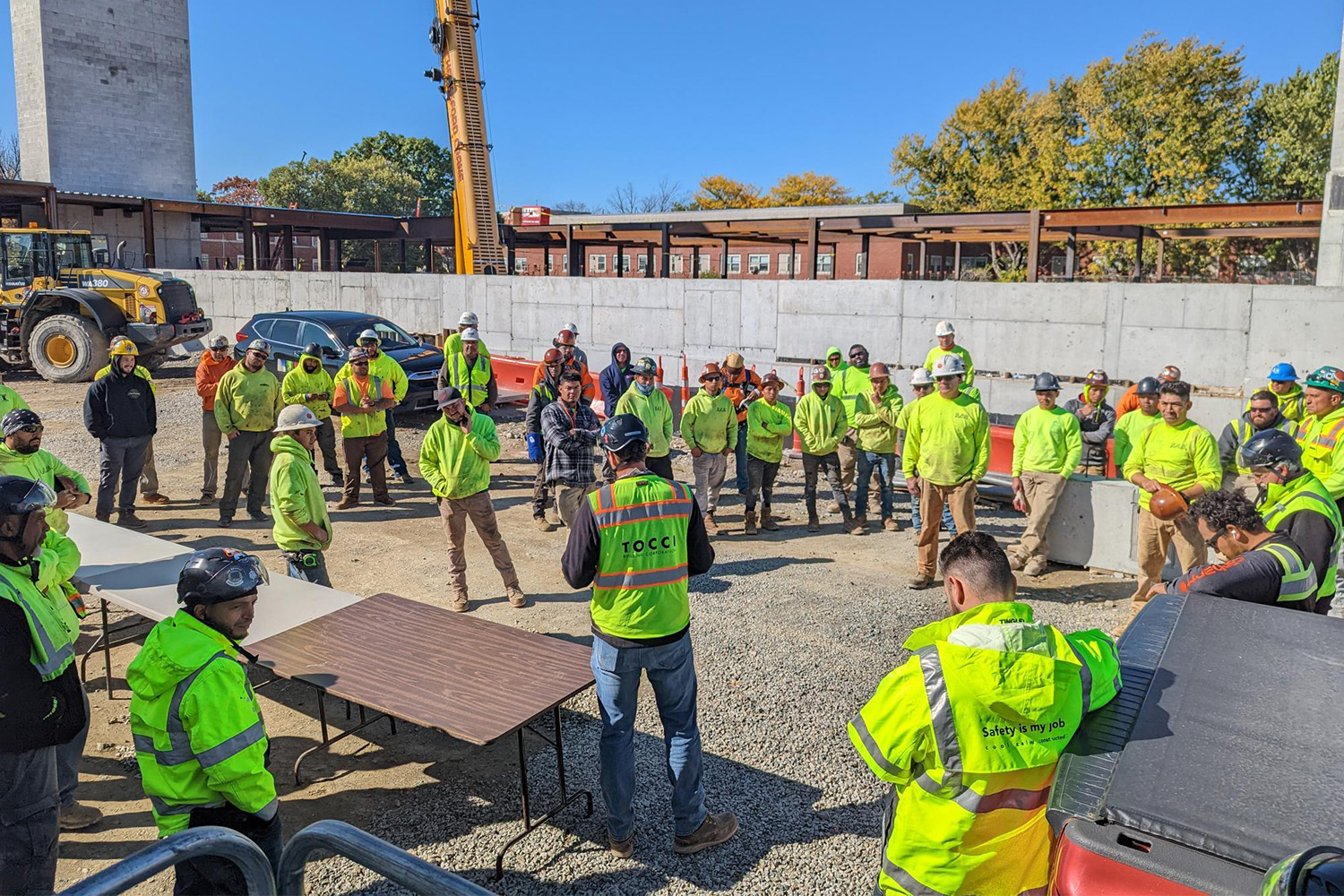 Matt Chasse leads a Toolbox Talk during Construction Inclusion Week