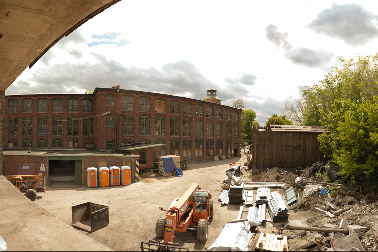 construction area around Abbot Mills