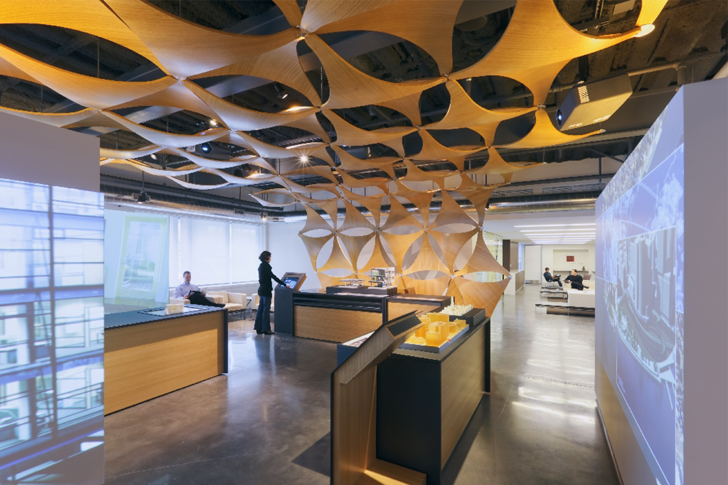 Millwork ceiling detail at Autodesk headquarters