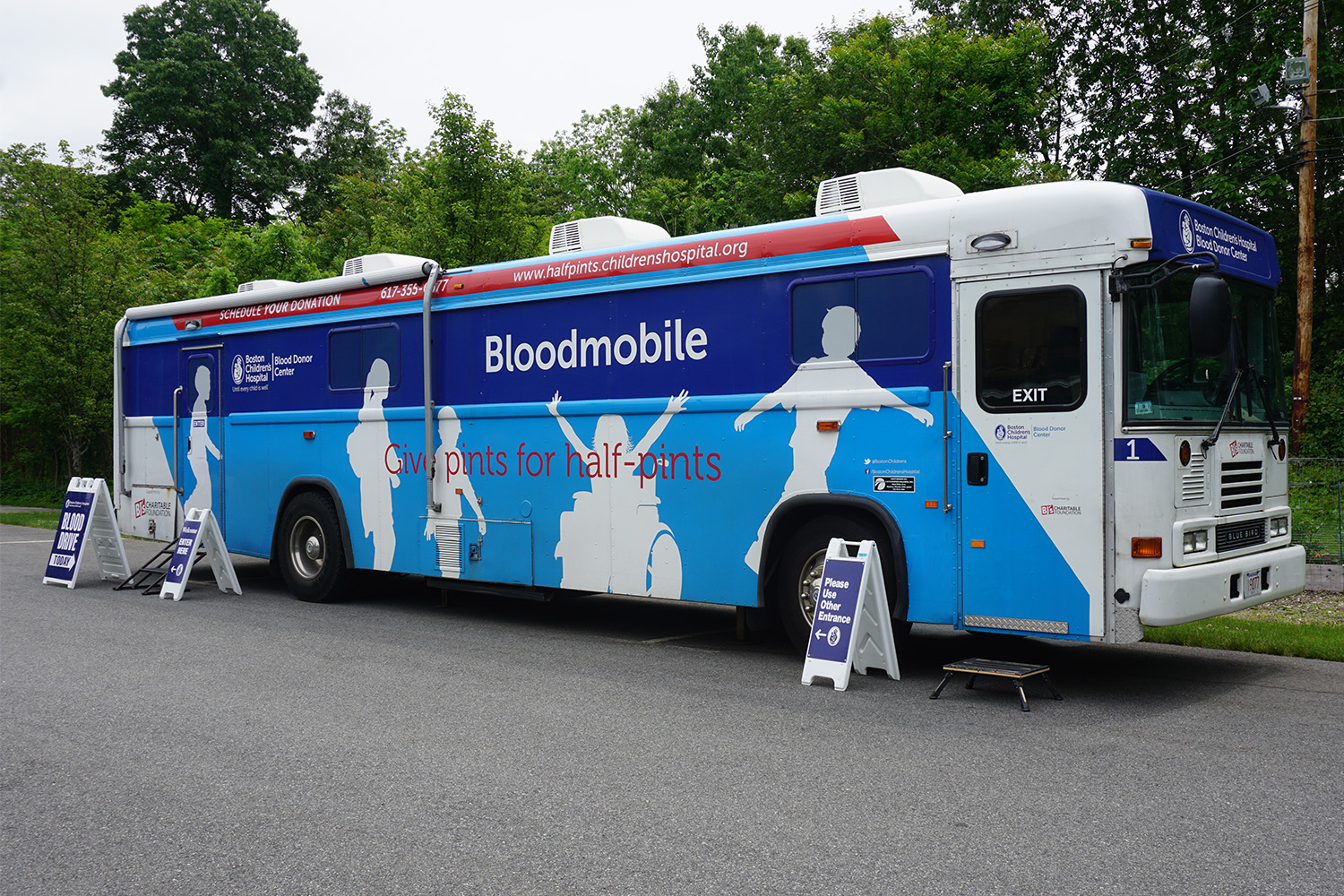 Boston Children's Hospital blood drive donation bus