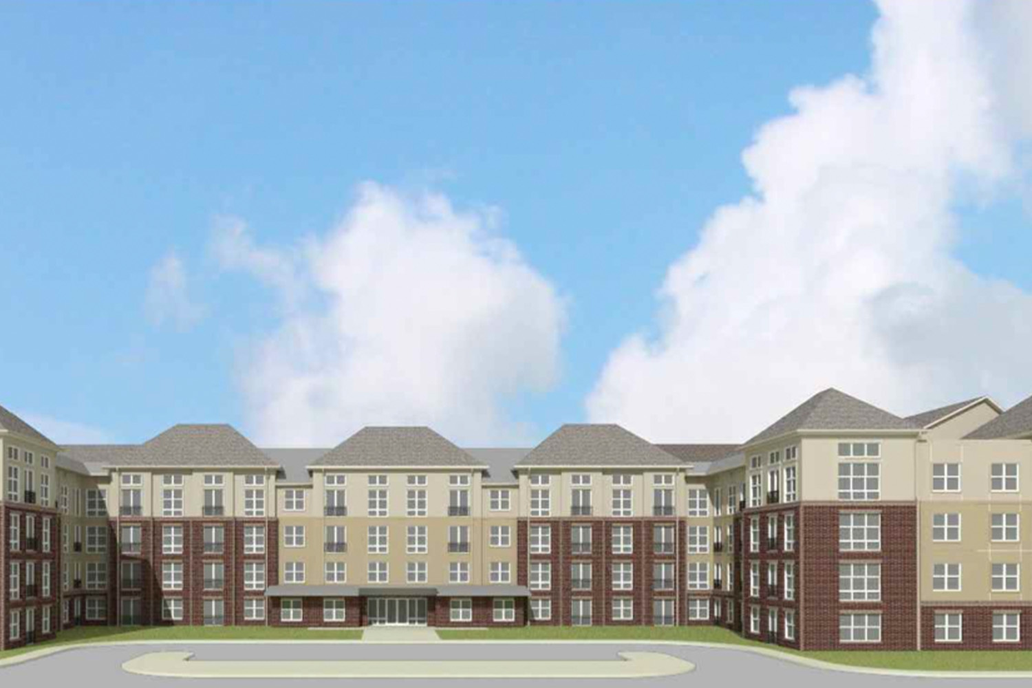 rendering of Harmon Cove seen from the front 