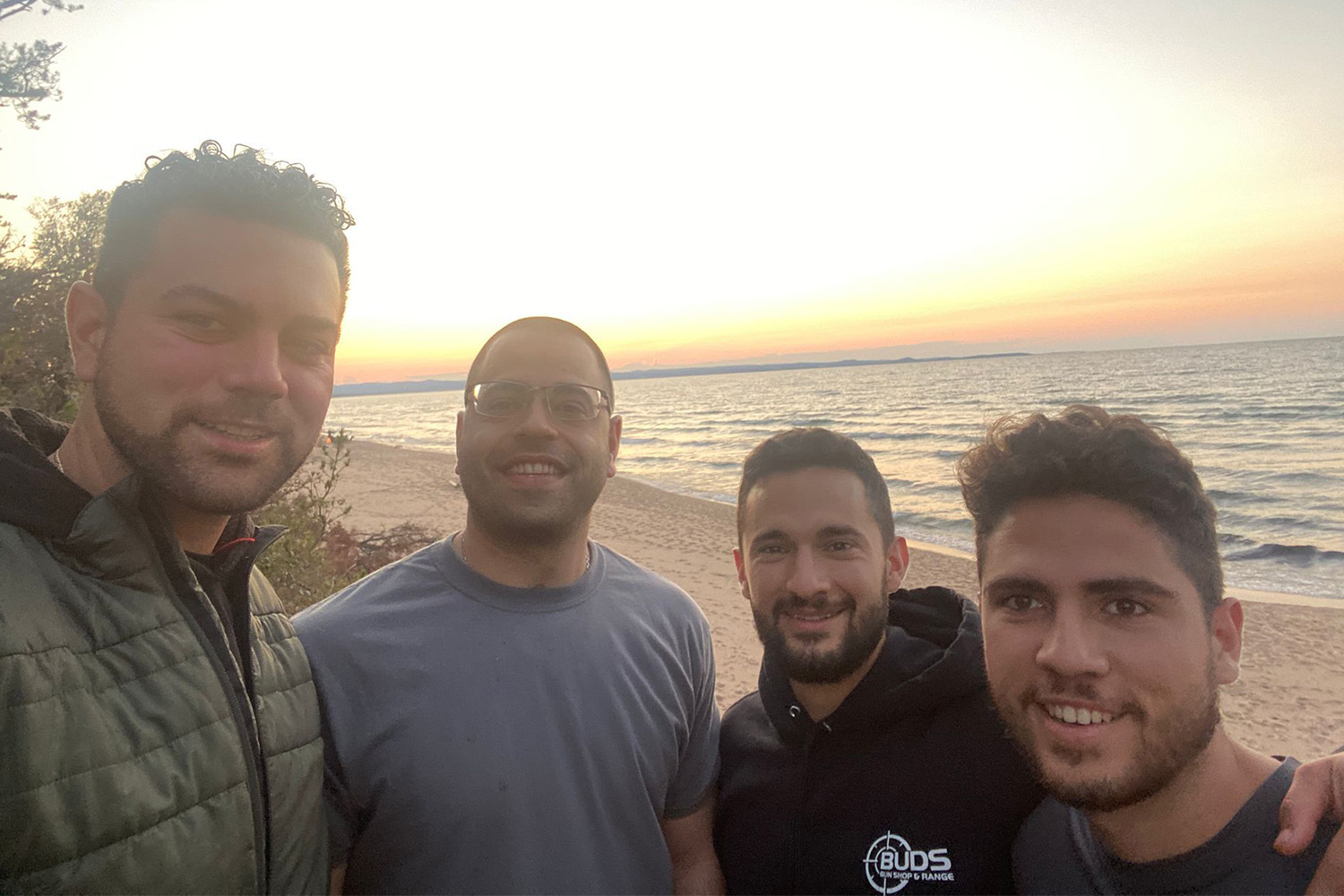 Marc Habre with friends at the beach in Saudi Arabia