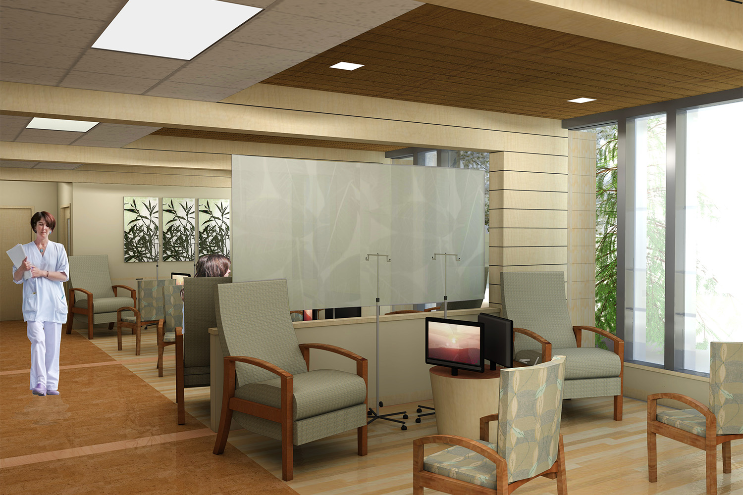 Lobby area of Marlborough Hospital Cancer pavilion, under the design phase