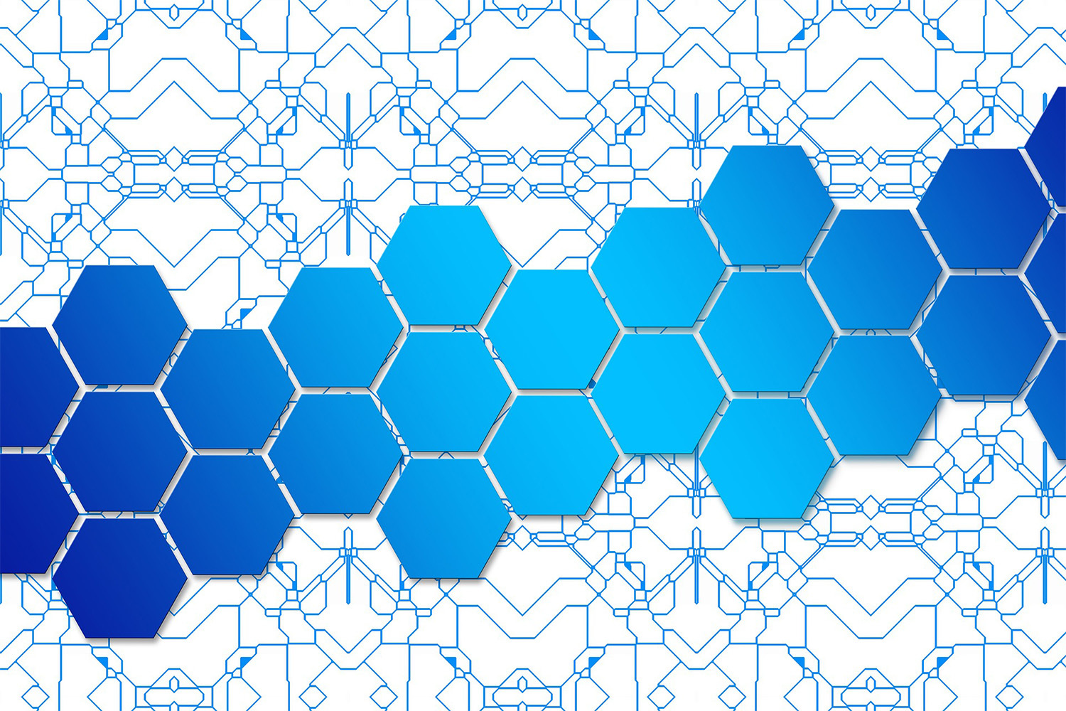 honeycomb pattern with circuit background 