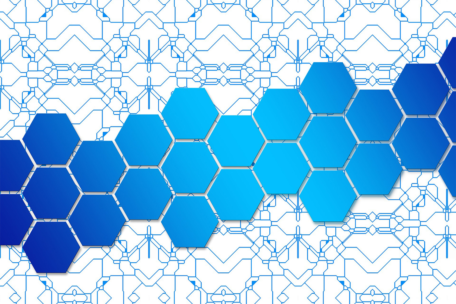 honeycomb pattern with circuit background