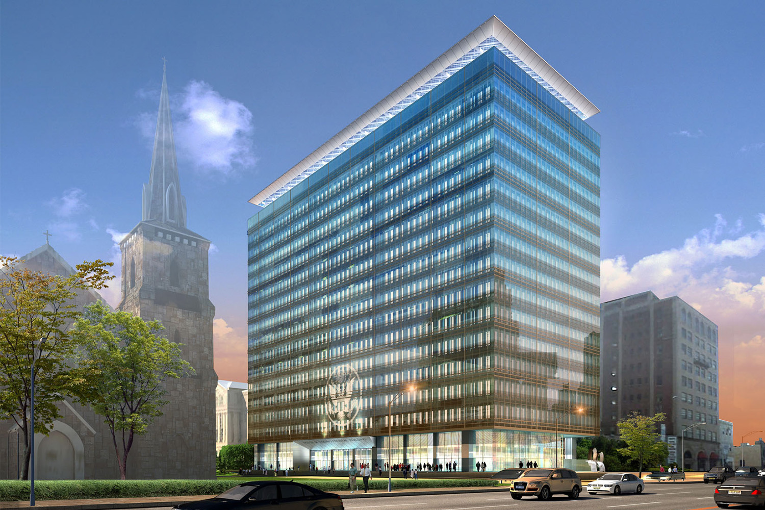 FM BIM rendering of the Rodino Federal Office building