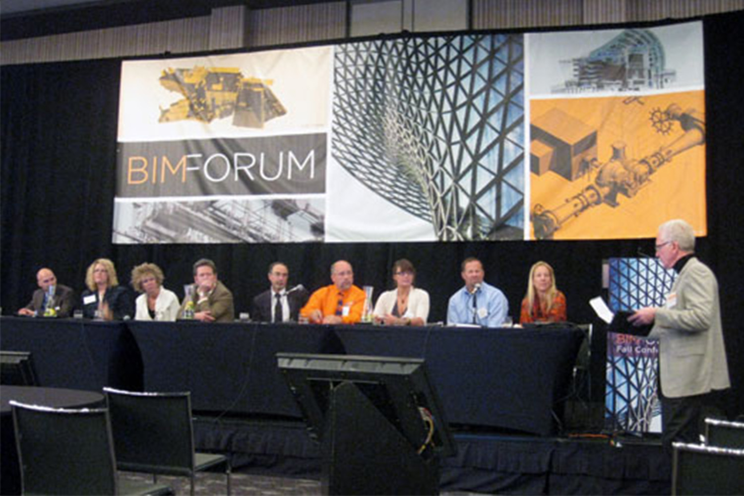 John Tocci addressing panel at BIMForum conference