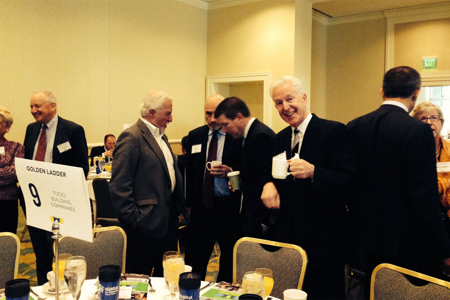 John Tocci enjoying his morning cup of coffee at the American Dream Awards.