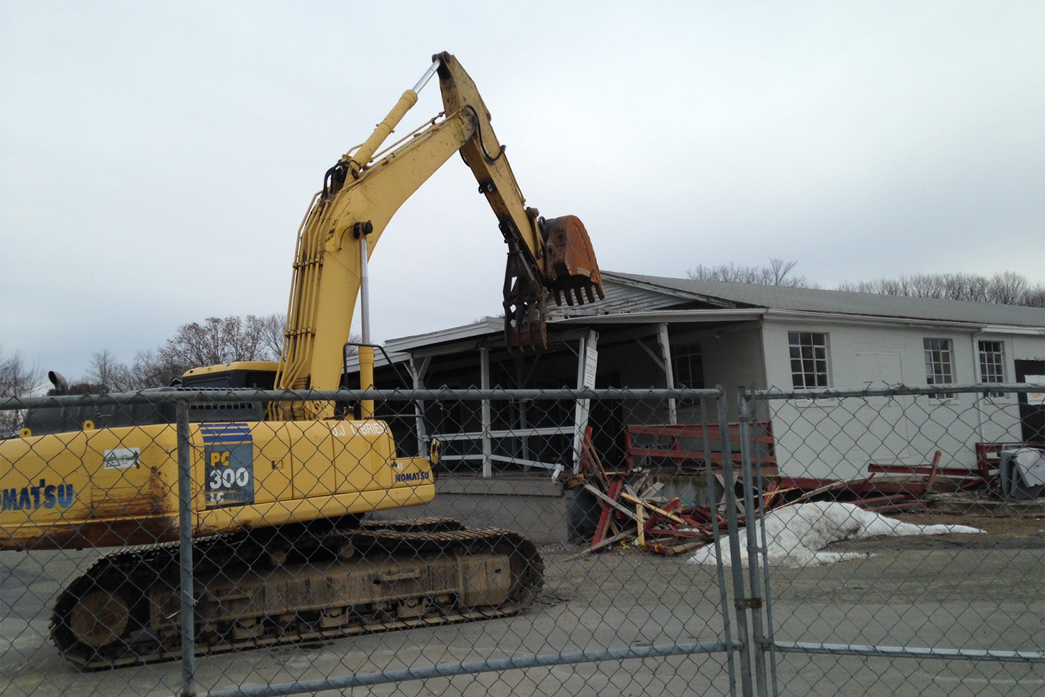 demolition at Brookside Square residential area 