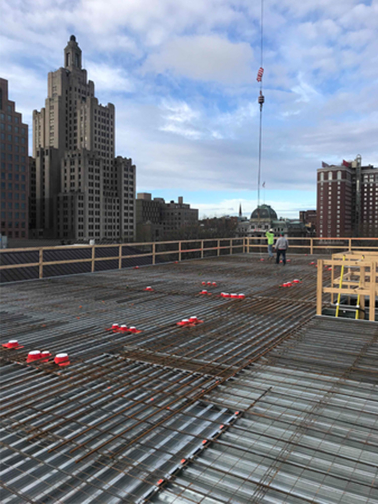 all steel super structure on top of a building