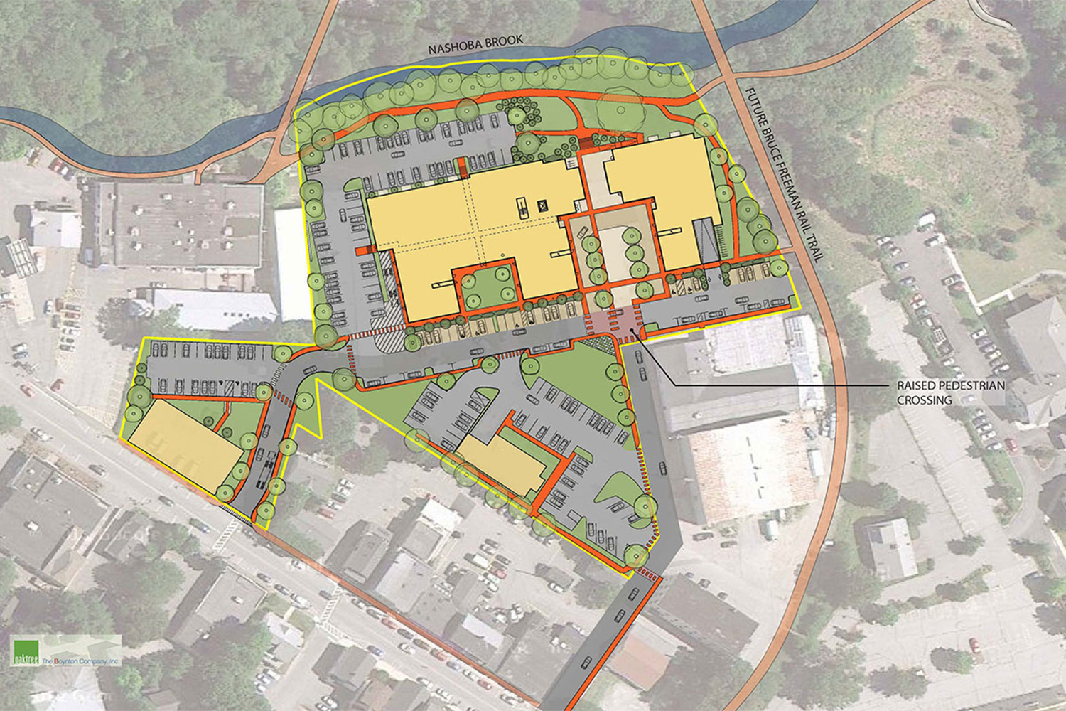 a map of the Brookside Square construction area